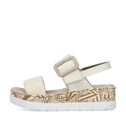 Rieker Women'S Wedge Sandals Light Beige