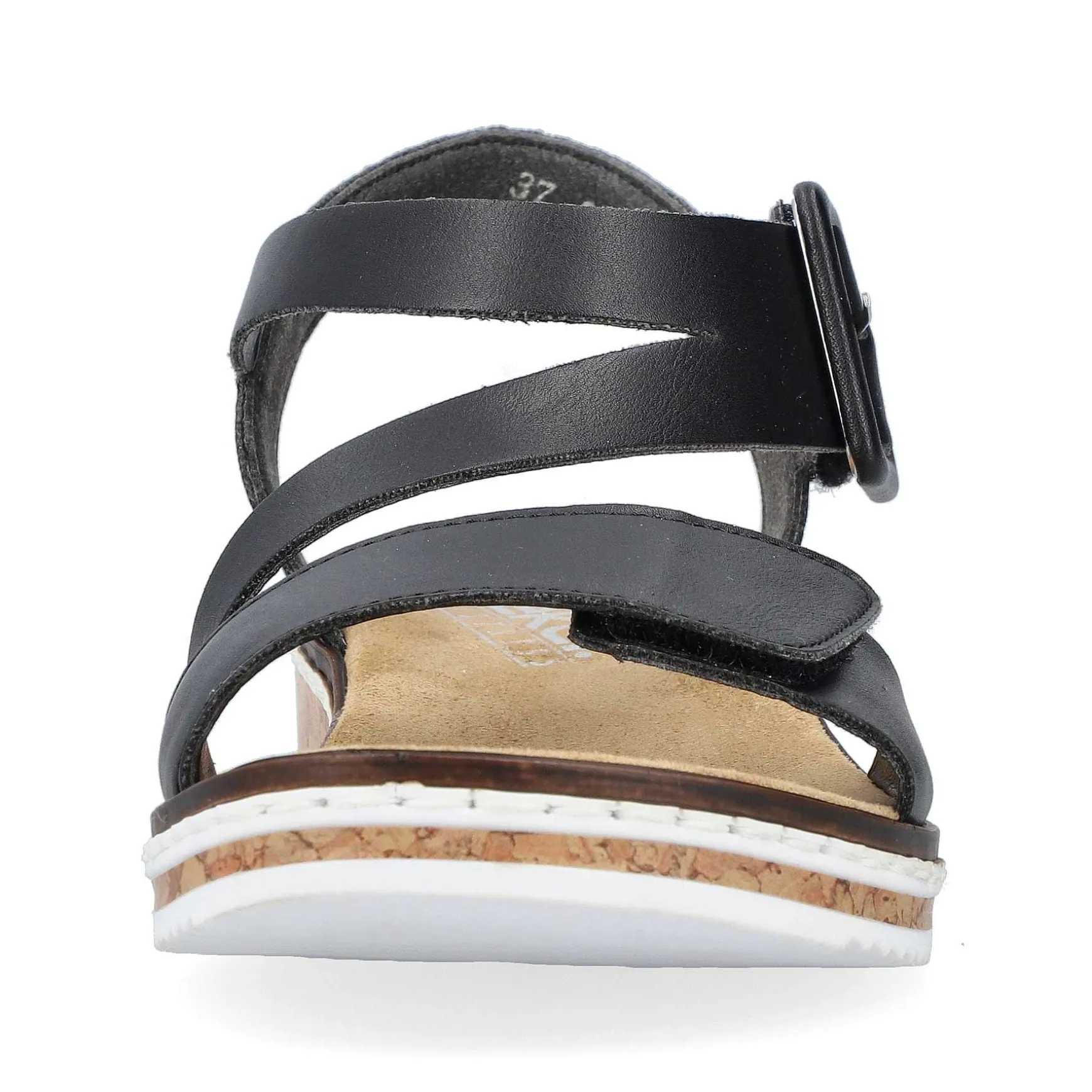 Rieker Women'S Wedge Sandals Matt Black