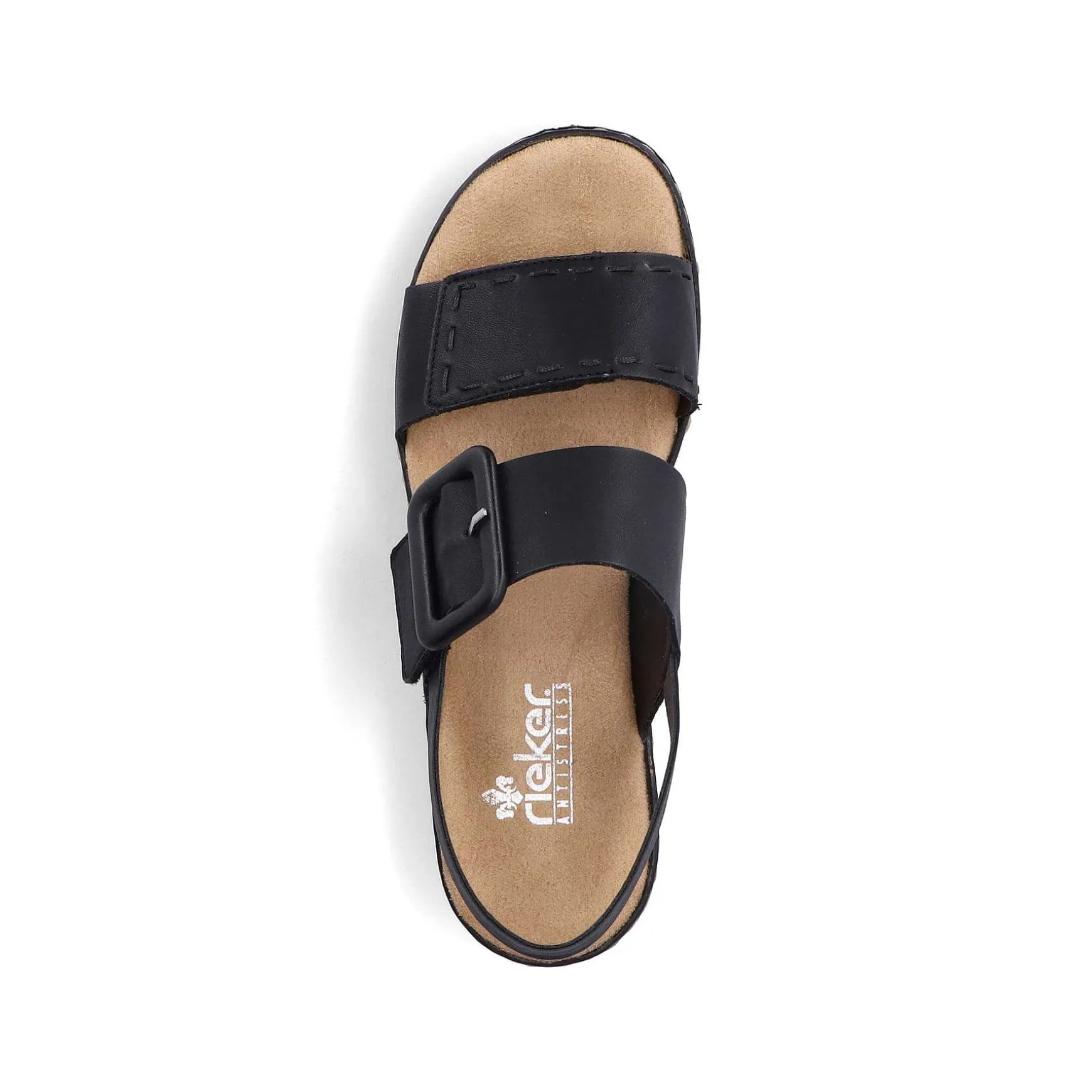 Rieker Women'S Wedge Sandals Jet Black