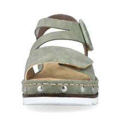 Rieker Women'S Wedge Sandals Green Gray
