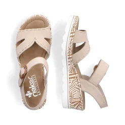 Rieker Women'S Wedge Sandals Champagne