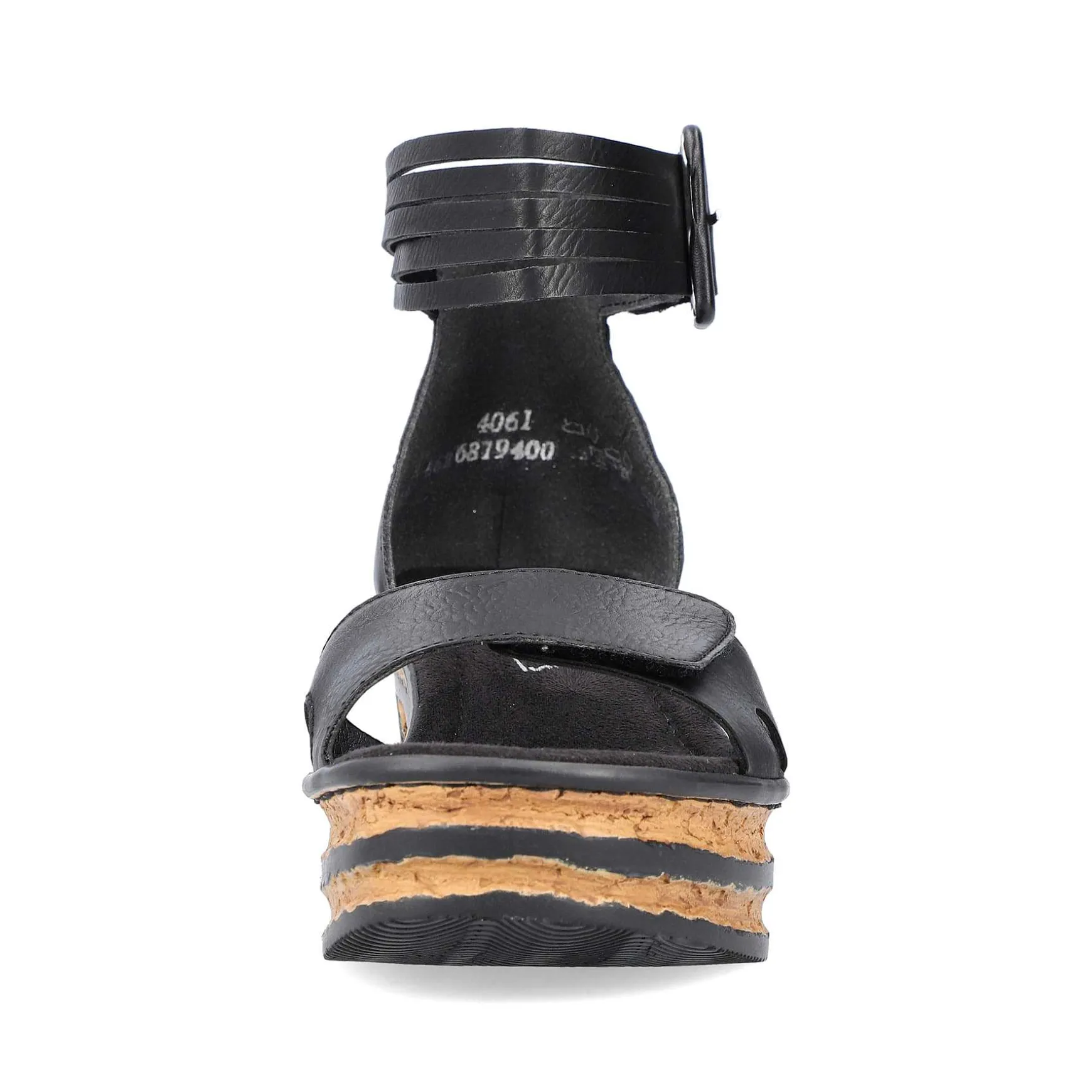 Rieker Women'S Wedge Sandals Glossy Black