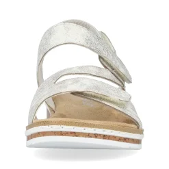 Rieker Women'S Wedge Sandals Silver Metallic