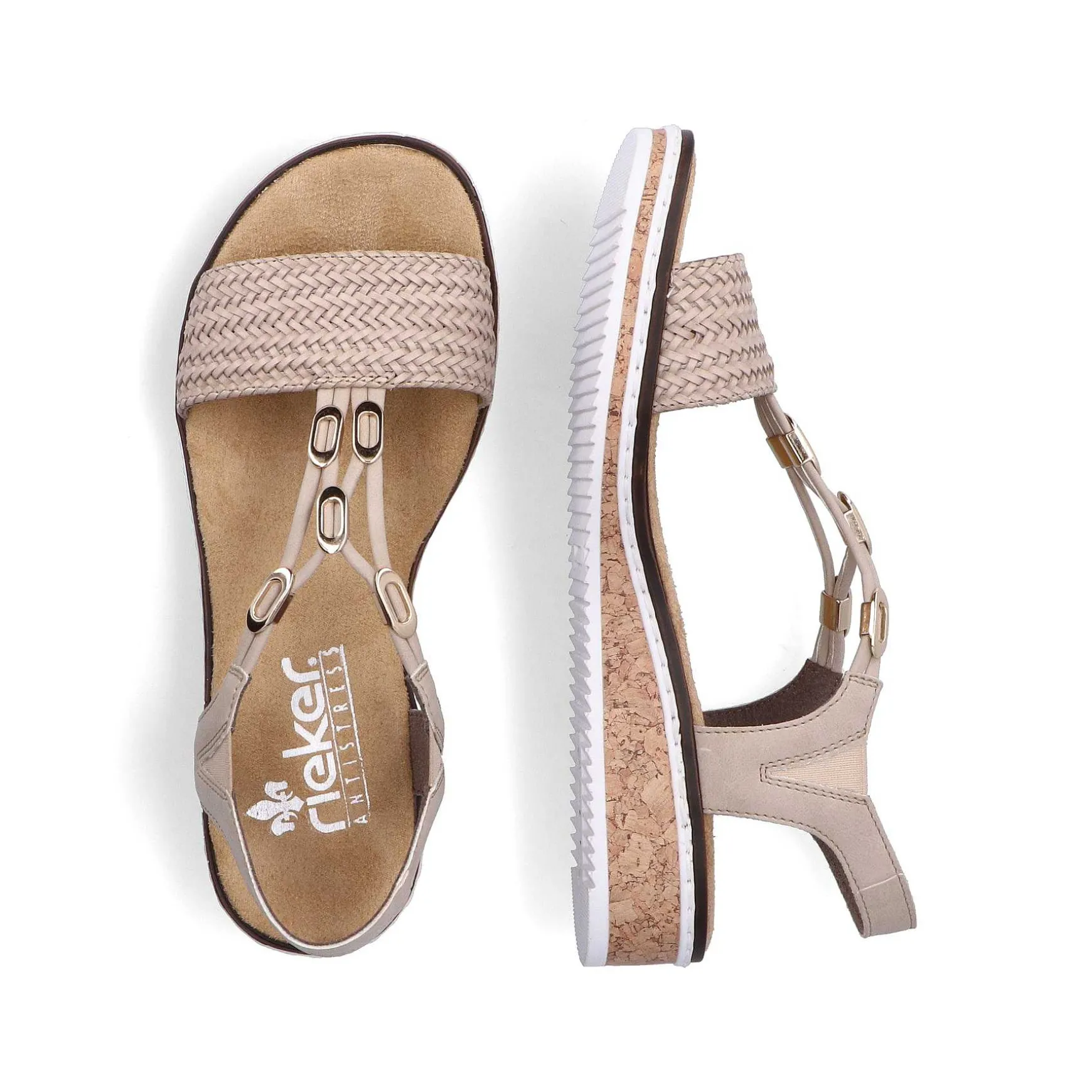 Rieker Women'S Wedge Sandals Beige