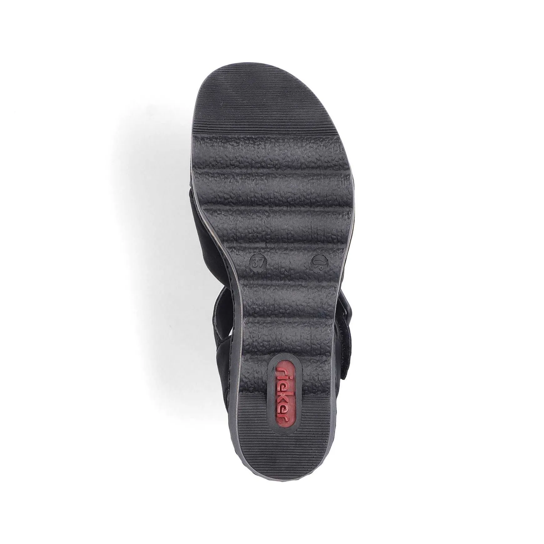 Rieker Women'S Wedge Sandals Jet Black