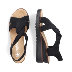 Rieker Women'S Wedge Sandals Jet Black