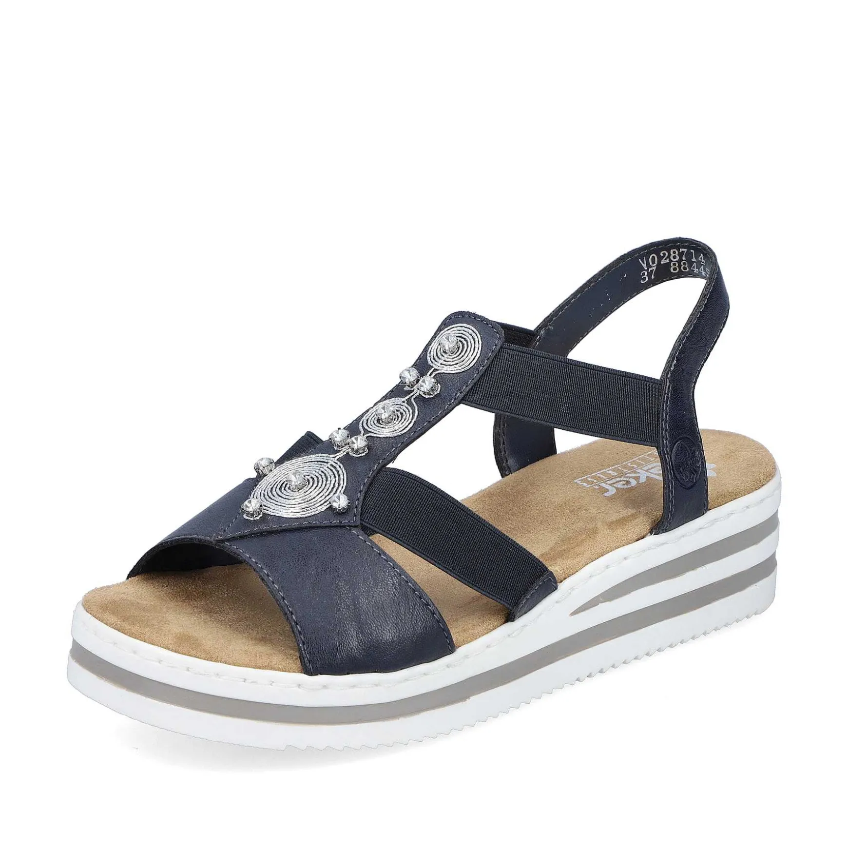 Rieker Women'S Wedge Sandals Navy Blue