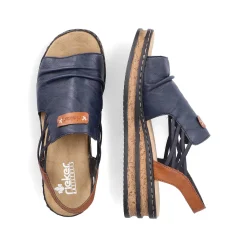 Rieker Women'S Wedge Sandals Pacific Blue