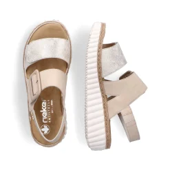 Rieker Women'S Wedge Sandals Light Beige