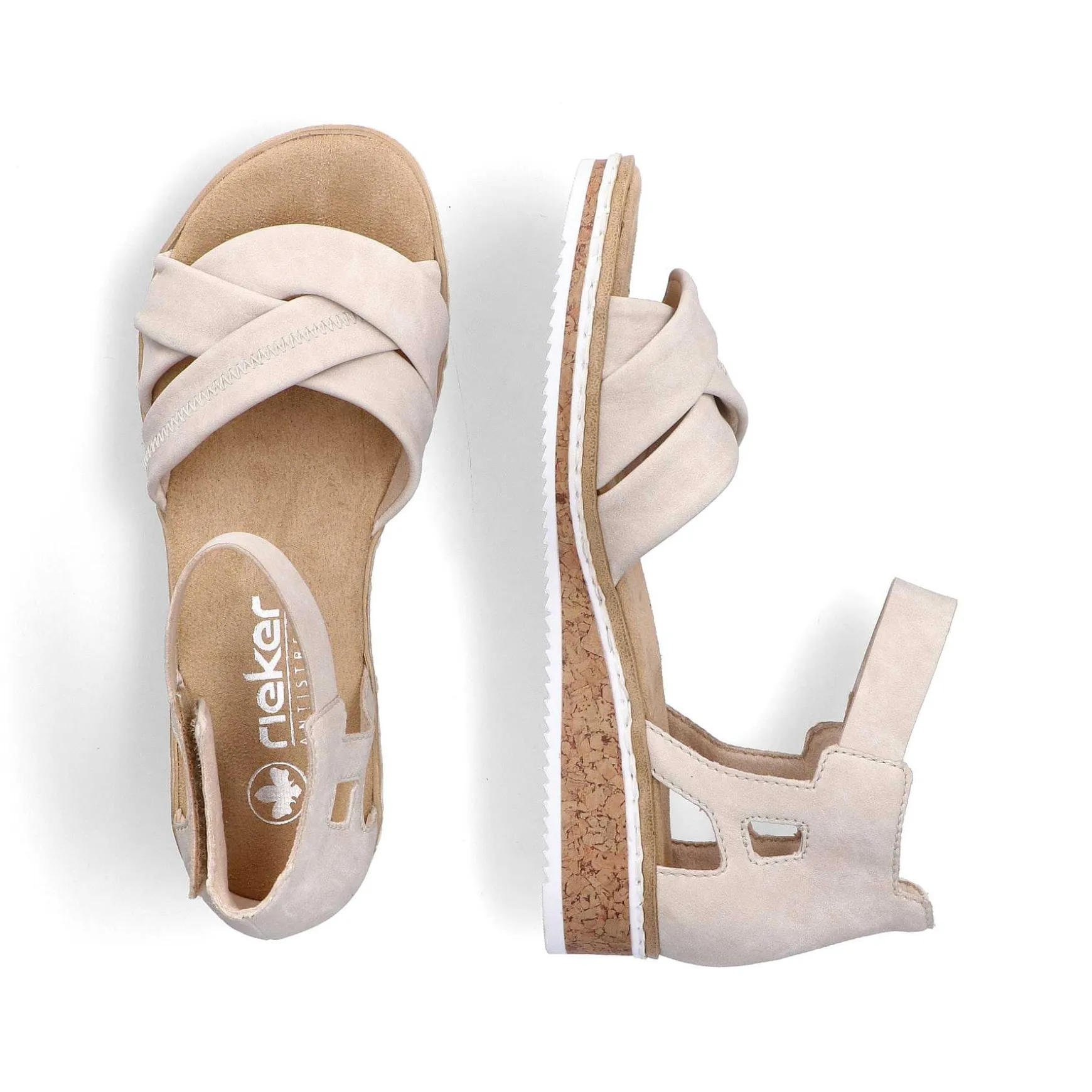 Rieker Women'S Wedge Sandals Light Beige