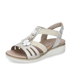 Rieker Women'S Wedge Sandals Light Beige