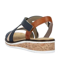Rieker Women'S Wedge Sandals Navy Blue