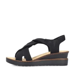 Rieker Women'S Wedge Sandals Jet Black