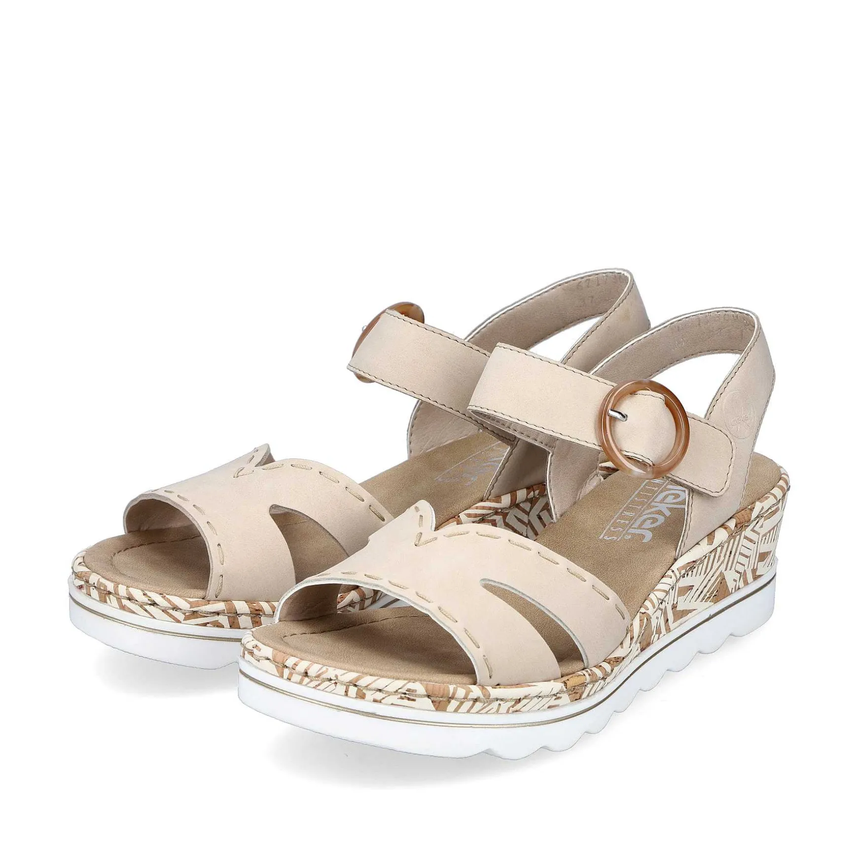 Rieker Women'S Wedge Sandals Champagne
