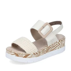 Rieker Women'S Wedge Sandals Light Beige