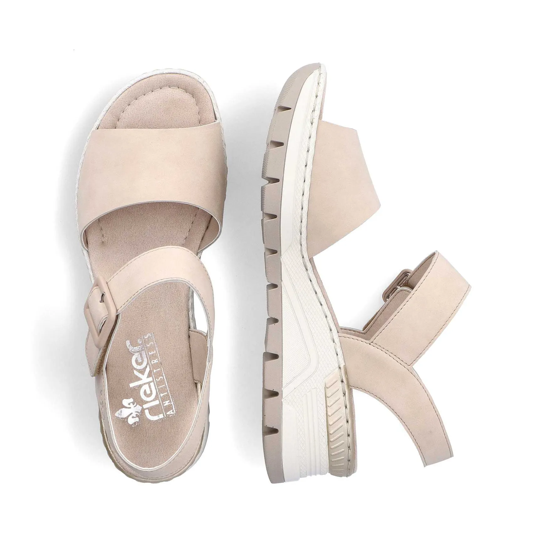 Rieker Women'S Wedge Sandals Champagne