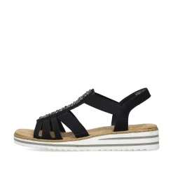 Rieker Women'S Wedge Sandals Night Black